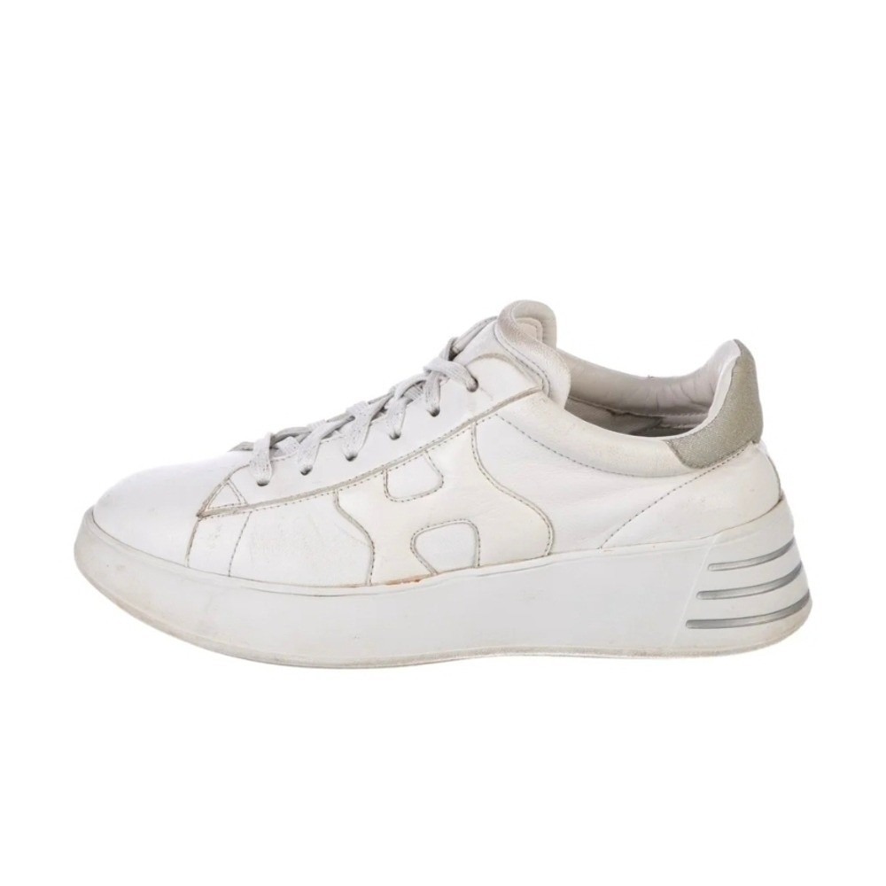 Hogan Platform Sneakers Women US8.5 (38.5) White Leather Luxury Chic Italian - Picture 3 of 7